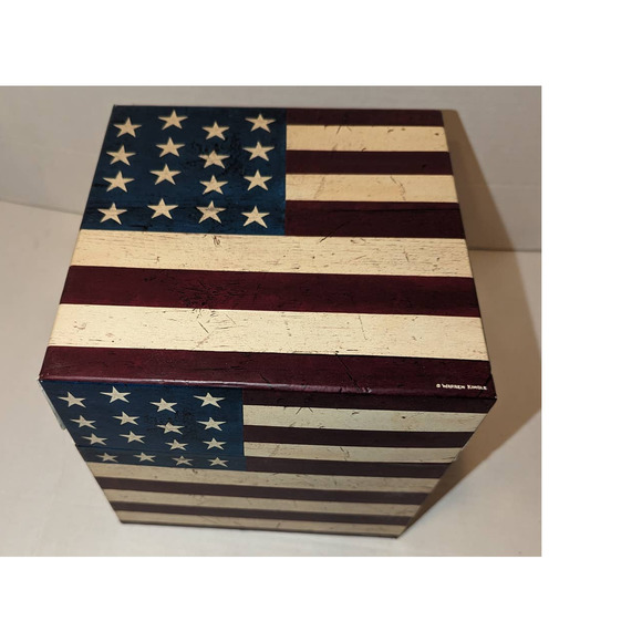 Warren Kimble COLONIAL FLAG Nesting Stacked Boxes Set of 5 Amcal - Picture 4 of 9
